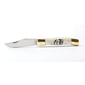 Maskara bicska , gravírozott agancs markolat, ló motívum