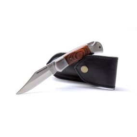 Klasszikus zsebkés , bicska bőr tokkal 